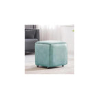 5 in 1 Leather Seating Cube with Swivel Casters Stackable Nesting Stool Movable Sofa Chair Stool Dressing Chair for Living Room Bedroom 14x14x15 inches Leather Material