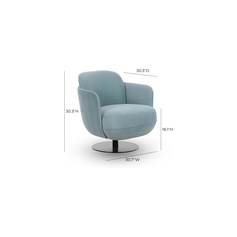 TOV Furniture Solange Blue Shadow Velvet Swivel Chair