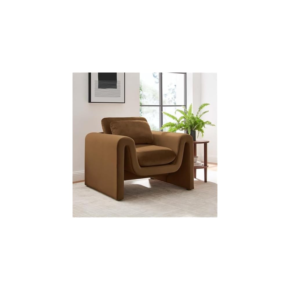 Modway EEI-6576-BRN Waverly Performance Velvet Armchair, Brown
