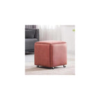 5 in 1 Leather Seating Cube with Swivel Casters Stackable Nesting Stool Movable Sofa Chair Stool Dressing Chair for Living Room Bedroom 14x14x15 inches Leather Material