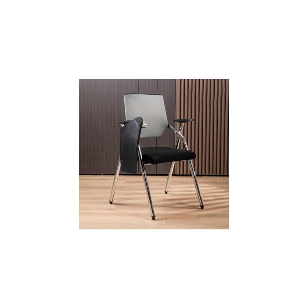 Student Desk Chair with Attached Table, Ergonomic Mesh Office Chair, Foldable Computer Desk Chair with Armrest Writing Board for Classroom, Training, Conference, Home Office(Light Gray)