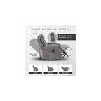 Lexicon Power Lift Recliner Chair, Massage, Heat & USB Charging, Gray
