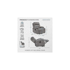 Lexicon Power Lift Recliner Chair, Massage, Heat & USB Charging, Gray