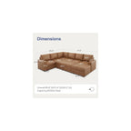 111 Inch Sectional Sleeper Sofa with Pull Out Bed, U Shaped 6 Seat Modular Sectional Couch with Storage for Living Room, Faux Leather Brown
