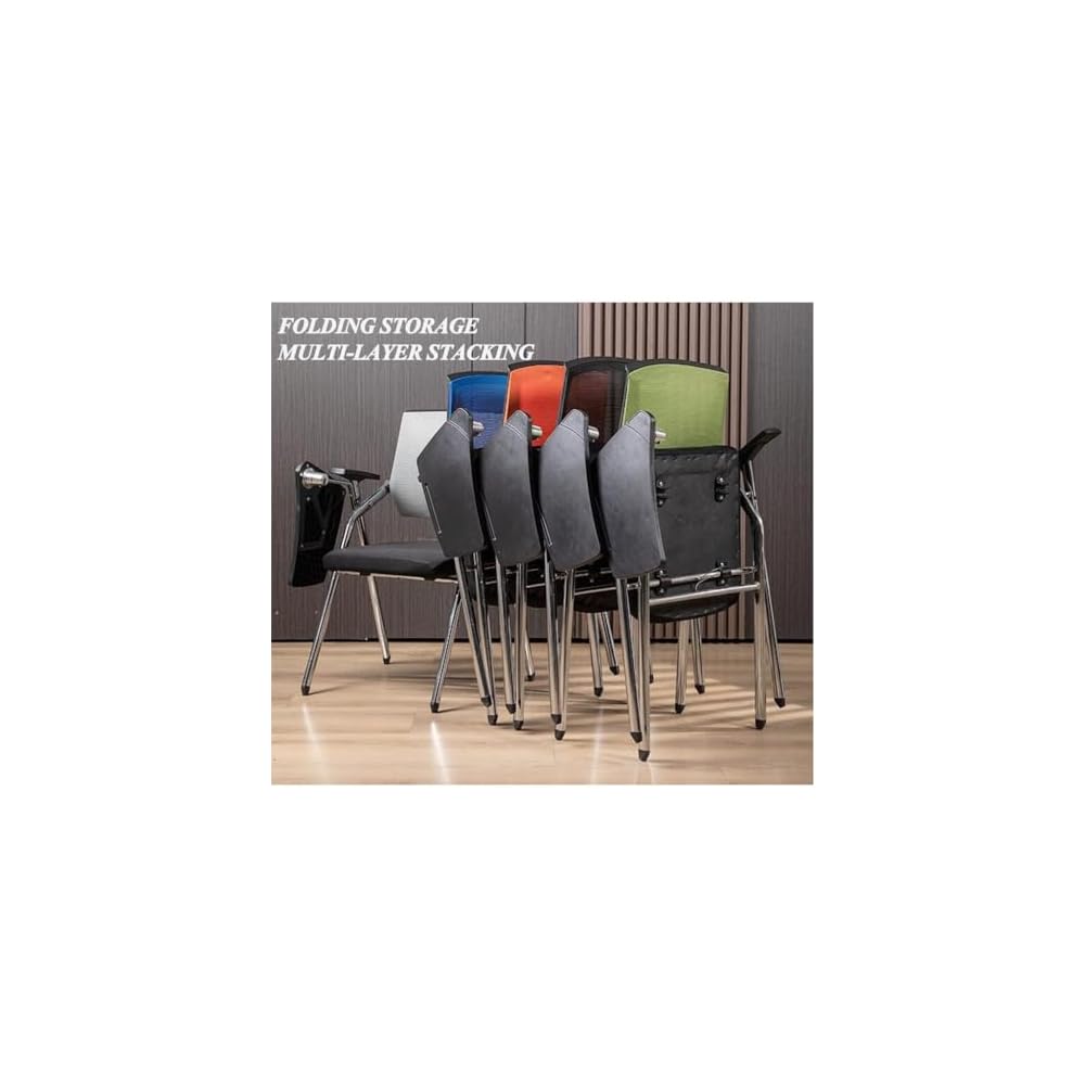 Student Desk Chair with Attached Table, Ergonomic Mesh Office Chair, Foldable Computer Desk Chair with Armrest Writing Board for Classroom, Training, Conference, Home Office(Light Gray)