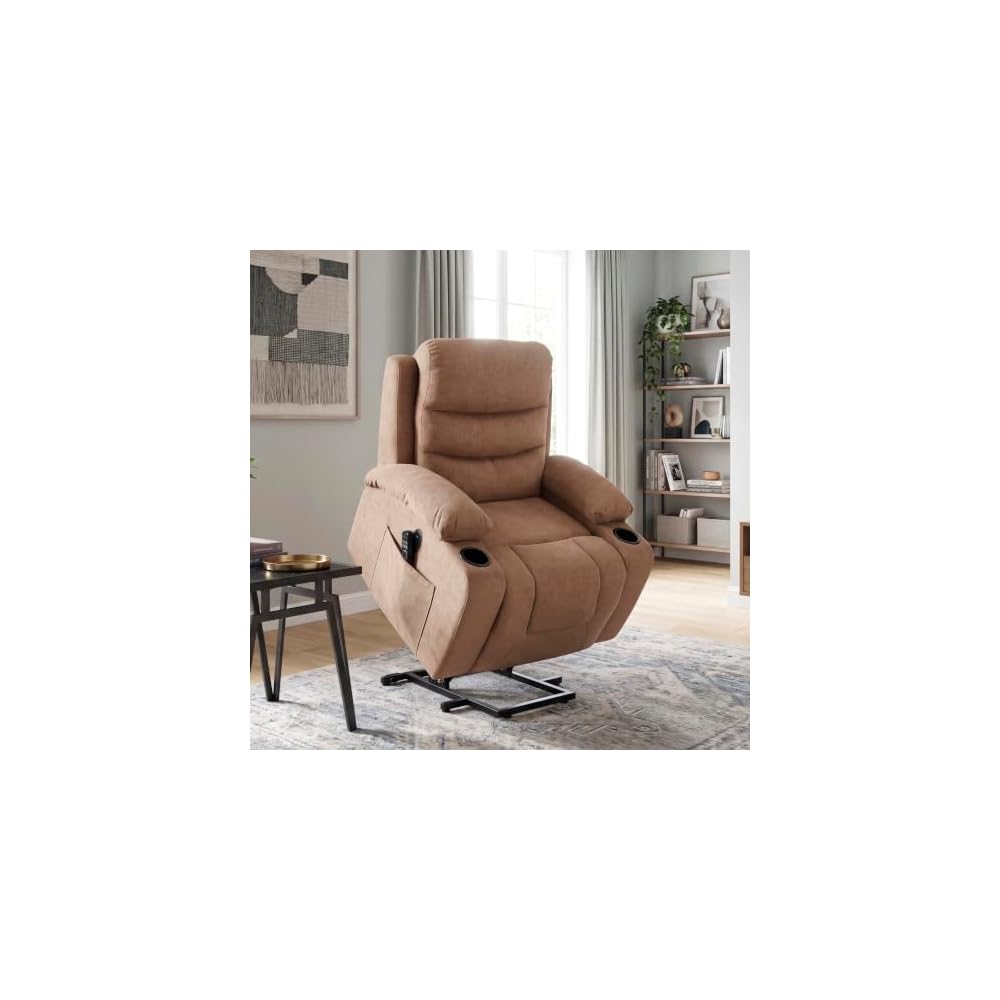 Lexicon Power Lift Recliner Chair, Massage, Heat & USB Charging, Gray