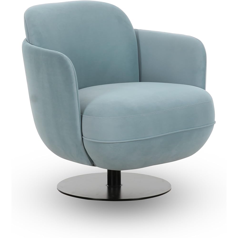 TOV Furniture Solange Blue Shadow Velvet Swivel Chair