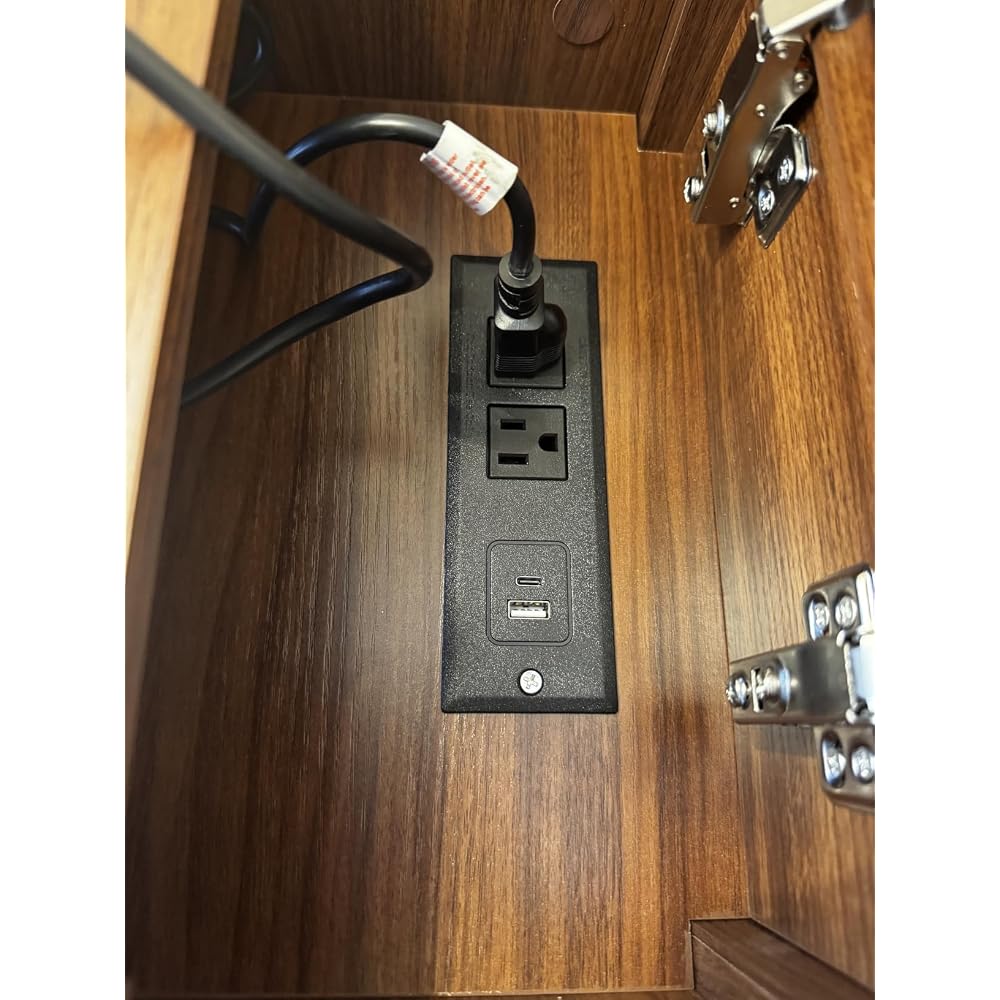 Huuger Narrow End Table with Charging Station, USB-C Port